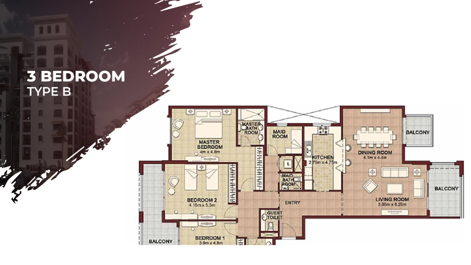 3 BR - Type A